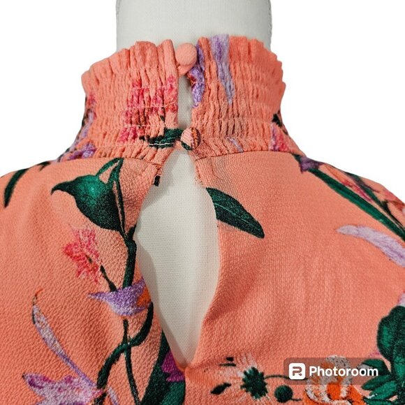 TINSEL Smocked Mock-Neck Blouson Floral Maxi Dress - Picture 7 of 12